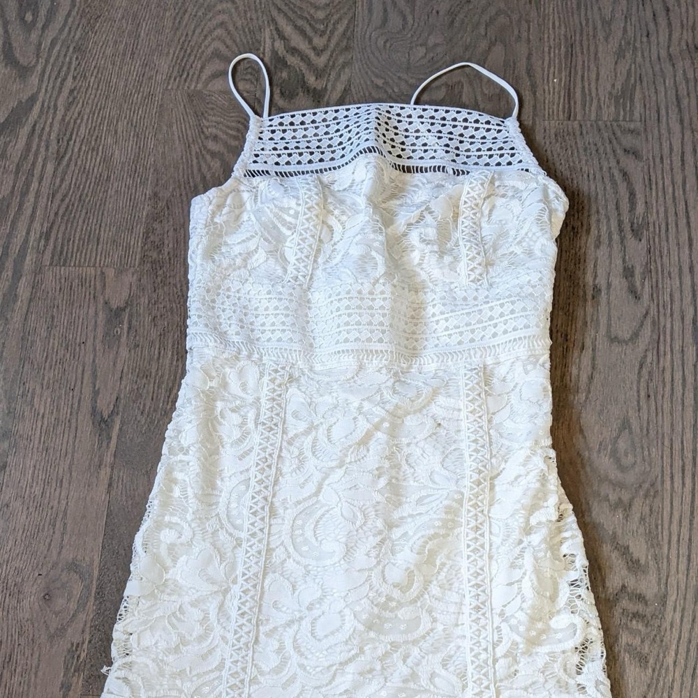Topshop petite size 0 white lace mini dress